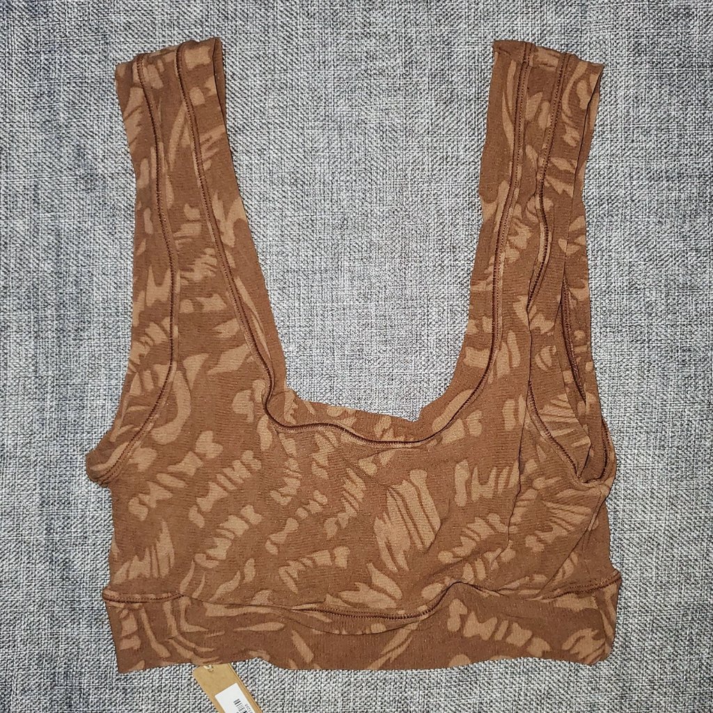 Nwt Skims Small Summer Mesh Scoop Bralette Latte Swirl